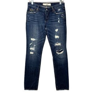 Abercrombie & Fitch distressed tapered leg low rise jeans women’s 4/27 see meas.